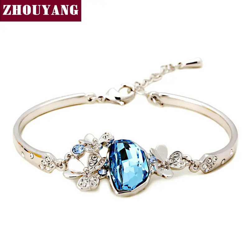Top Quality ZYH206 New Style Clover Silver Color Bracelet Jewelry Austrian Crystal Wholesale
