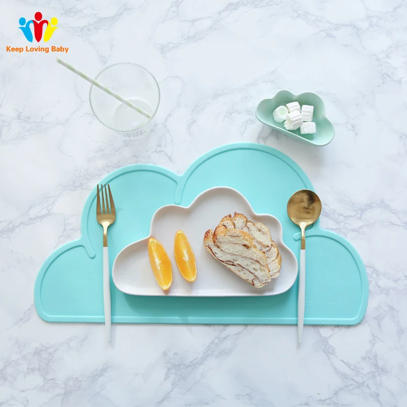 

Nordic Baby Children Cloud Silicone Placemat Insulation Mobile Plate Waterproof Environmental Protection Student Table Mat