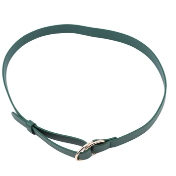 

Women Fashion PU Leather Double Ring Round Buckle Belt Heigh Quality Thin Section Fashion Personality Female Multi-color Belt