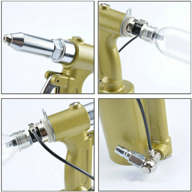 Borntun Pneumatic Hydraulic Air Riveter Auto-suction Pull Rivet 2.4mm 3.2mm 4.0mm 4.8mm Riveting Puller