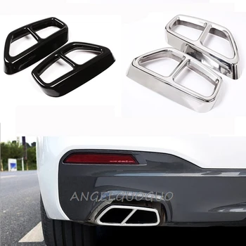 

Car styling 2PCS Stainless Steel Exhause Air Filter For 2018-2019 BMW 5 Series G30 G38 Exhaust Outputs Tail Frame Trim
