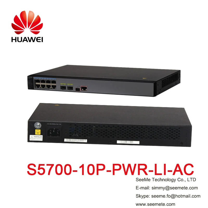 HW S5700-10P-PWR-LI-AC S5700 коммутатор 8 Ethernet 10/100/1000 poe + порты 2 Gig SFP AC 110/ 220 В