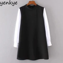 font b Elegant b font Lady Autumn font b Dress b font Hit Color Long