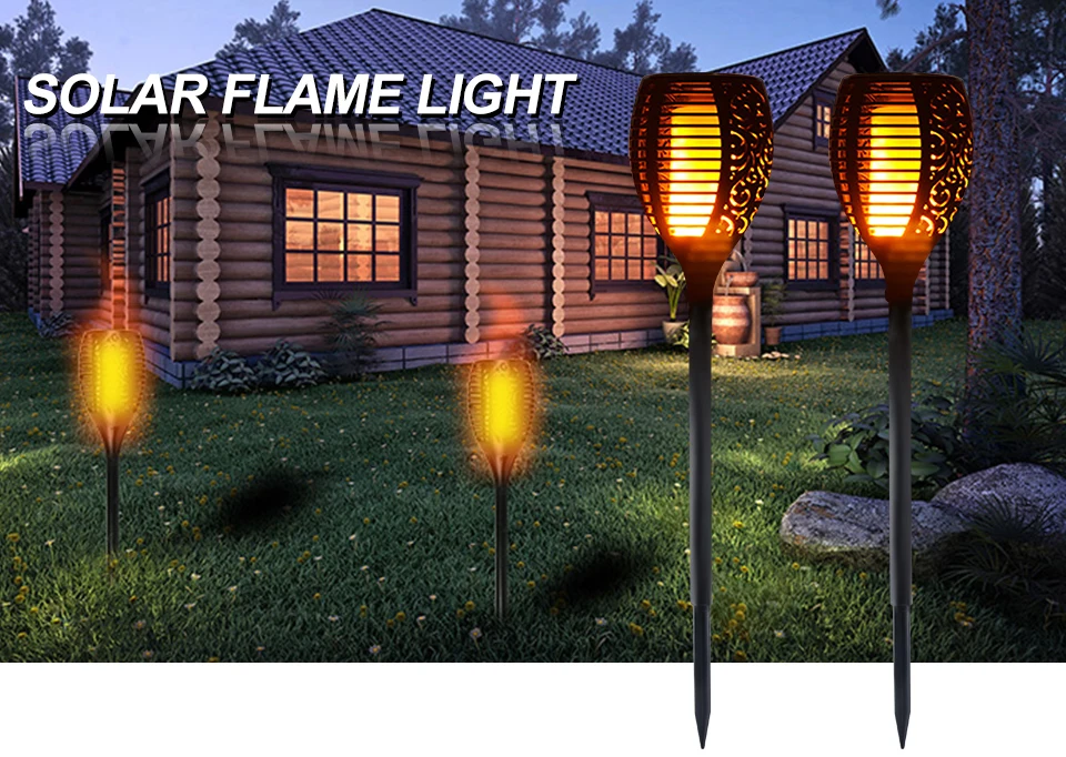 New Solar Flame led Flame Light fire effect Lawn Lamps Torch Light Realistic Flicker IP65 Outdoor Garden Decor night lighting (1)