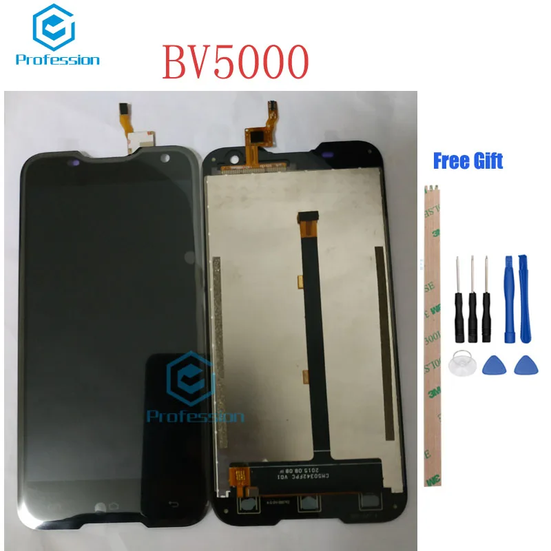 

For Original Blackview BV5000 LCD Display+Touch Screen Panel Digital replacement parts For Blackview BV5000+tool+adhesive