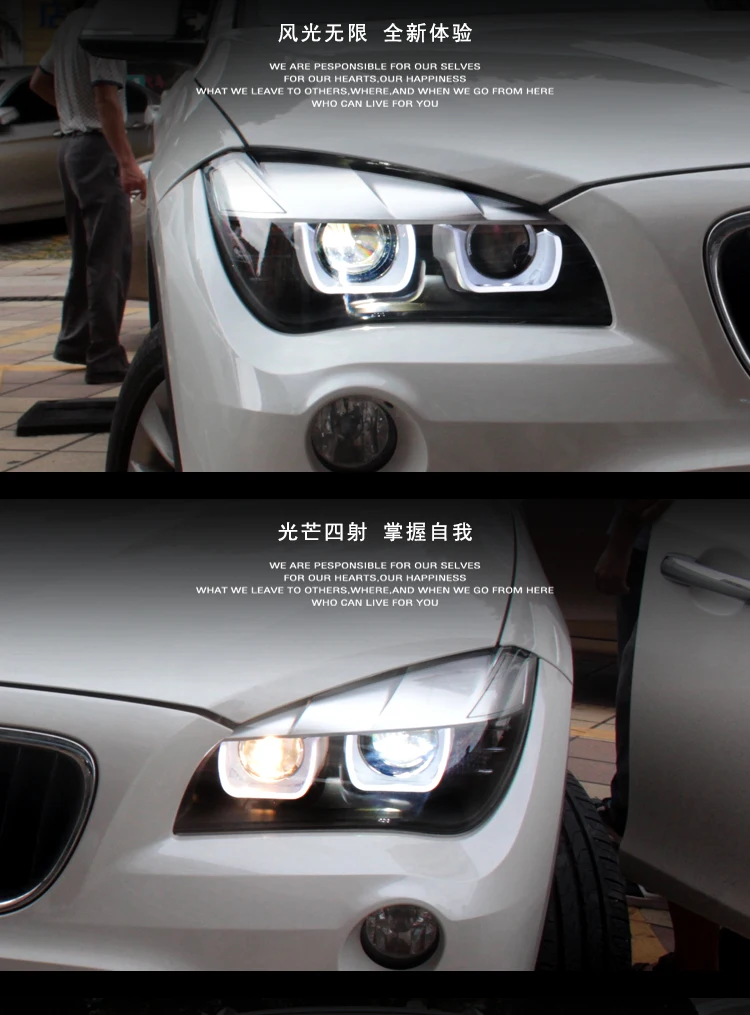 AKD автомобильный Стайлинг Головной фонарь для X1 фары 2012- E84 Ангел глаз светодиодный DRL сигнальная лампа Hid би ксенон авто аксессуары