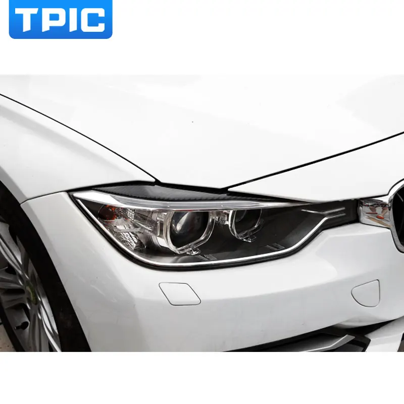 TPIC углеродное волокно фары Брови Веки для BMW F30 320i 325i 316i передняя фара брови 3 серии 2013- Аксессуары