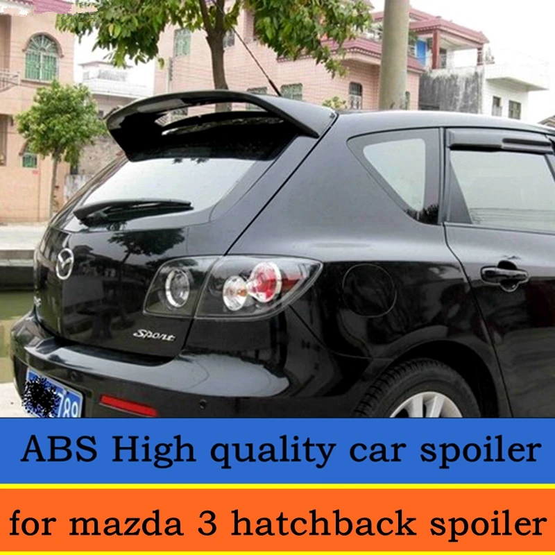 Для mazda 3 хэтчбек спойлер со на фонарь высокое качество абс материал заднее крыло