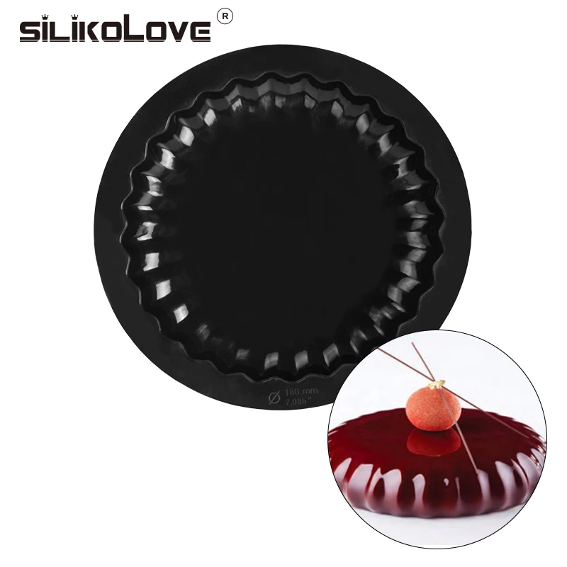Форма для выпечки кекса Круглая Ракушка 3D форма черная силиконовая форма для украшения торта