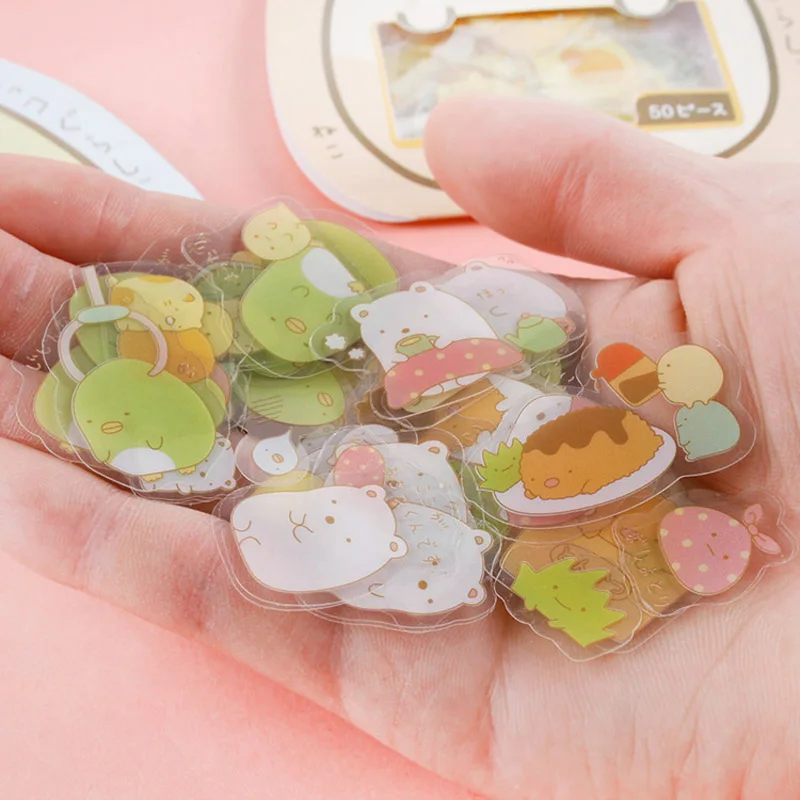 

Japanese cartoon 50Pcs Creative Cute PVC Sticker Decoration Diy Ablum Diary Scrapbooking Label Sticker Kawaii