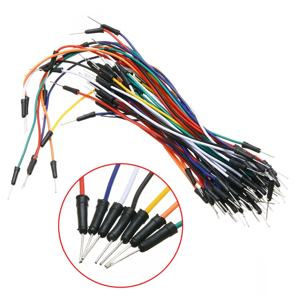 65 шт. скачок провода кабель мужчин и мужчин Solderless гибкий макет перемычка линии DIY для Arduino FZ0005