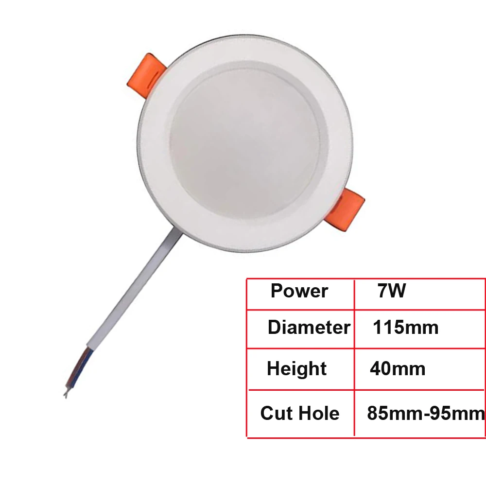 5 шт./лот светодиодный светильник 5 Вт 7 Вт круглый встраиваемый светильник 220 в 230 в 240 В для спальни кухни в помещении прожектор ceilinglight