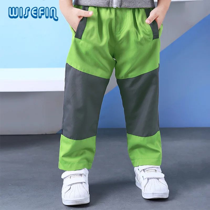 WISEFIN Brand New Spring & autunm boys overalls waterproof windbreaker childrens splicing pants