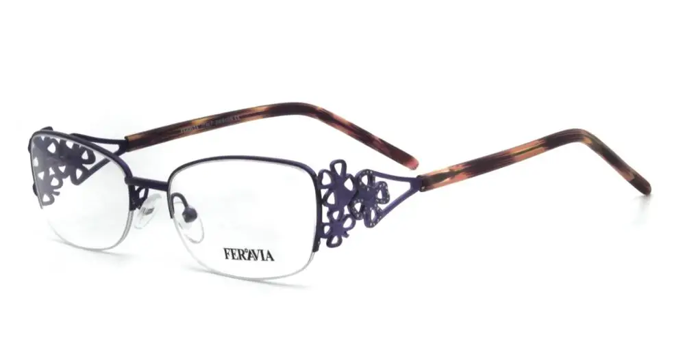 Модные итальянские дизайнерские очки квадратной формы для женщин, винтажные очки с полой оправой FVG7002 - Цвет оправы: PURLE