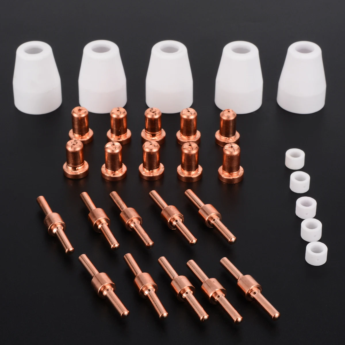 30pcs Thermal Plasma Cutting Consumables Spare Parts Kit Mayitr Plasma Cutter Electrodes Tip For BPS40 CUT30/40/50 CT416/520