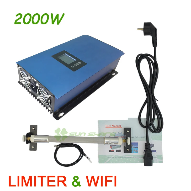 

WIFI function 2000W MPPT Wind Grid Tie Inverter built-in Limiter+ dump load resistor ,for 3 Phase 48v wind turbine generator