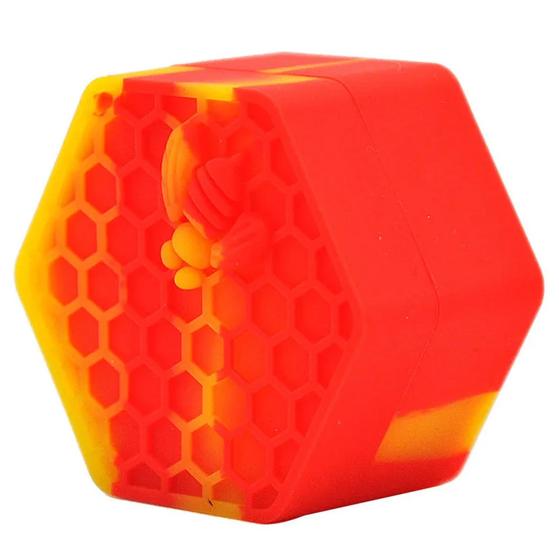 JX-LCLYL 1x Portable 26ml NonStick Hexagon Honeybee Silicone Dab Container Wax Jar