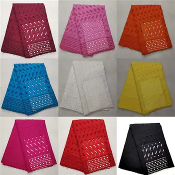 

High Quality African Lace Fabric 2019 Fashion Design Cotton Cloth Hollow Lace Fabric For Women's Dress! HLF541