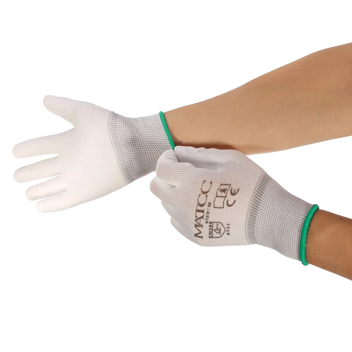 

NEW 12Pairs PU Nitrile Coated Safety Work Gloves Garden Builders Grip Size M/L/XL Workplace Safety