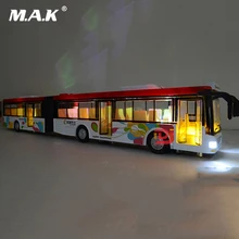 36 см литая под давлением модель автобуса 1:50 Масштаб детский автобус игрушка для детей Игрушечная модель автомобиля двойные секции вытянуть назад звук и светильник подарок