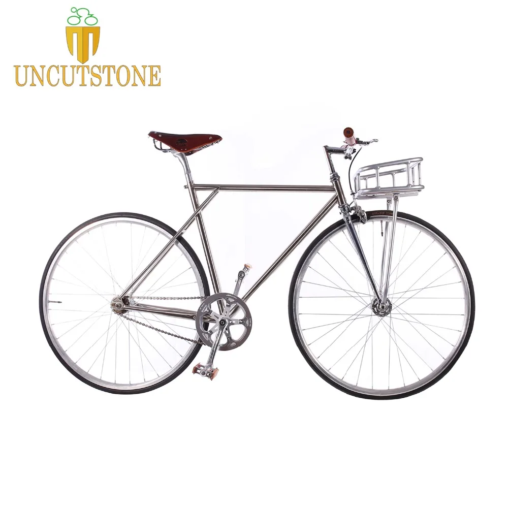 

retro bike 53cm 55cm 58cm brasket Track Single speed Bike fixie bike 700C vintage road bicycle Chrome molybdenum Steel frame