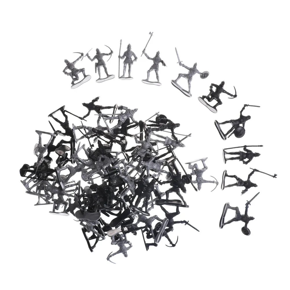 

60pcs/set Medieval Military War Simulation Warriors Ancient Soldier static Military figures Model for Children Gifts
