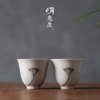 

Jingdezhen hand-painted lotus seed tea cup