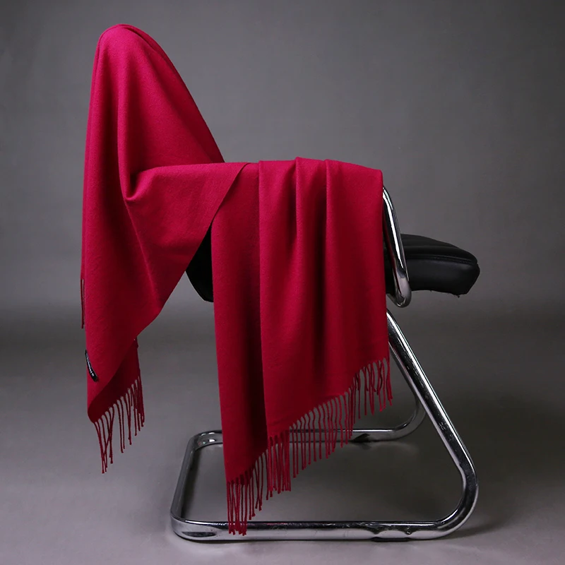 

Women solid red cashmere shaw cashmere scarves with tassel lady winter warm scarf high quality female party outdoors big shawl
