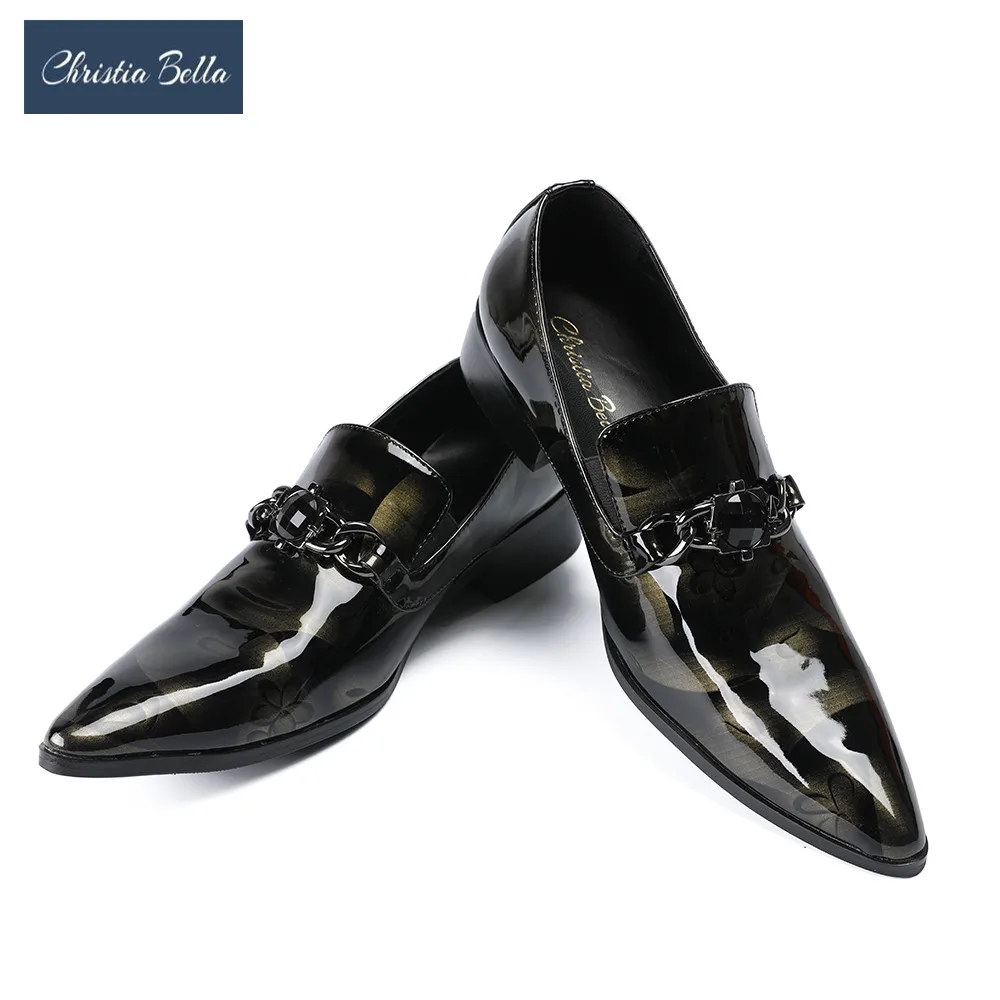Christia Bella Luxury Design British Men Flat Shoes Fashion Pointed Toe