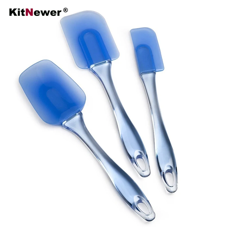 

WALFOS 3 piece Kitchen Heat-resistant Flexible Silicone Spatulas Flipping Serving Small Medium Spoon Baking Pastry Spatulas Set