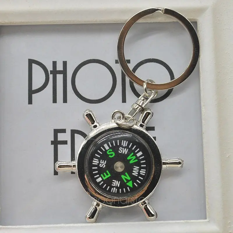 Rudder compass multifunctional keychain male key ring Rudder Helm Key