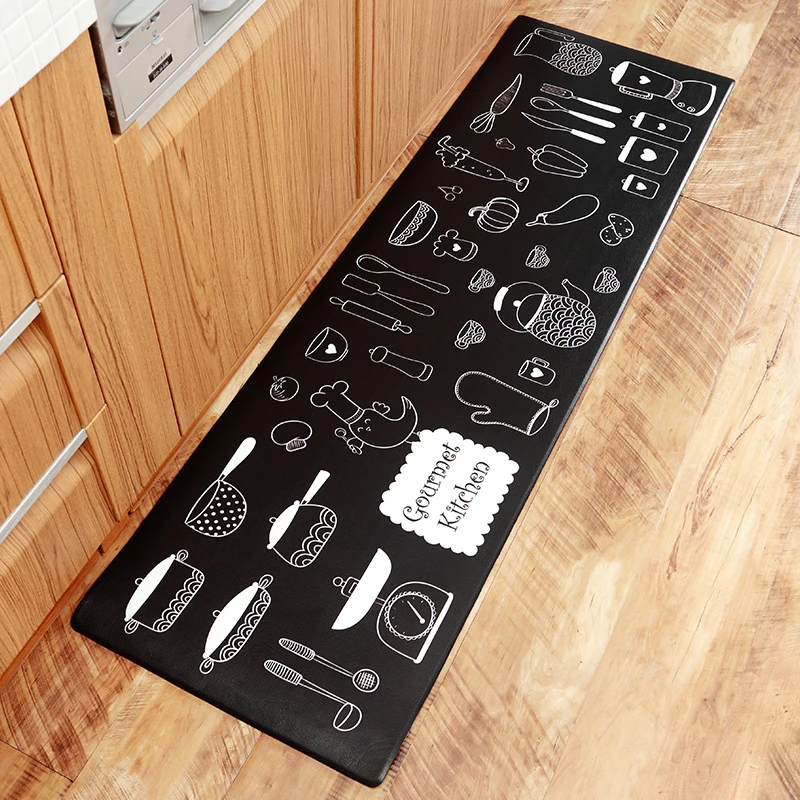 Waterproof Kitchen Mat Long Kitchen Floor  Leather Kitchen Rugs - Long Kitchen  Mat - Aliexpress