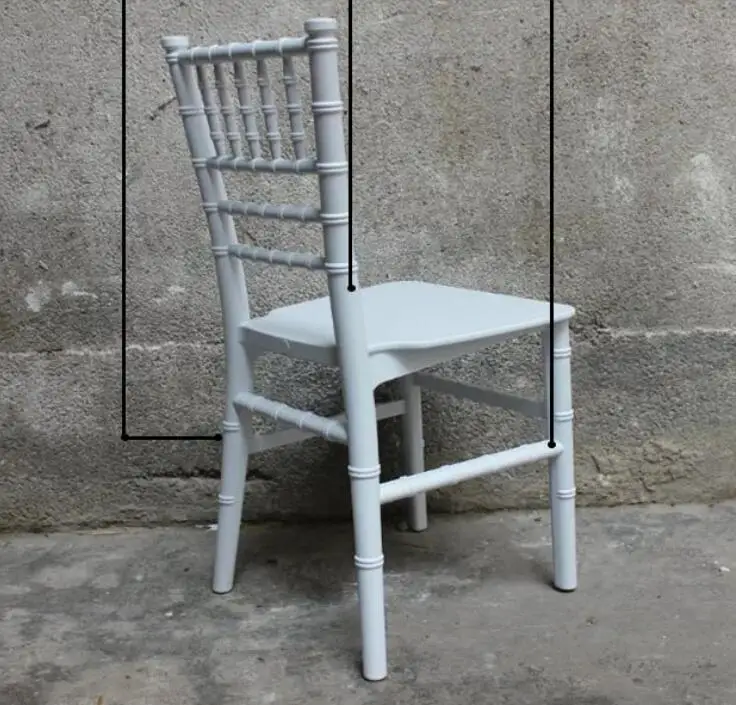 Пластиковый детский стул столовая стулья соединитель в виде бамбука свадебный стул для банкета - Цвет: Белый