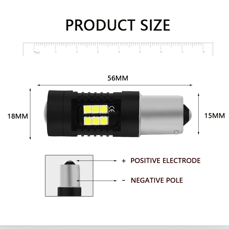 1 шт. P21W светодиодный 1156 BA15S 1157 светодиодный лампы автомобиля светильник s 1200Lm сигнал поворота Стоп-сигнал светильник R5W 3030 светодиодный s 12V 24V автомобилей лампы