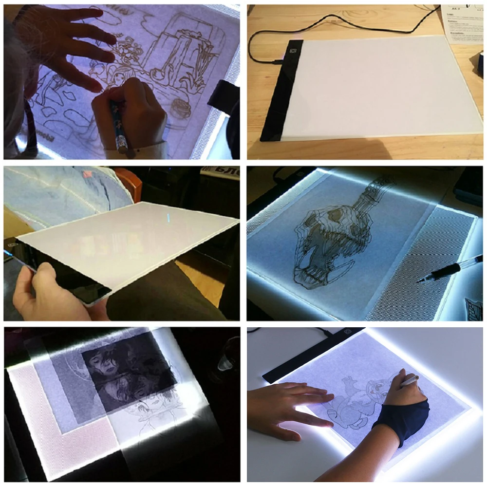 Светодиодный графический планшет написания картины светильник короб копию доска для рисования цифровой планшетный Artcraft A4 копия пластина светодиодный
