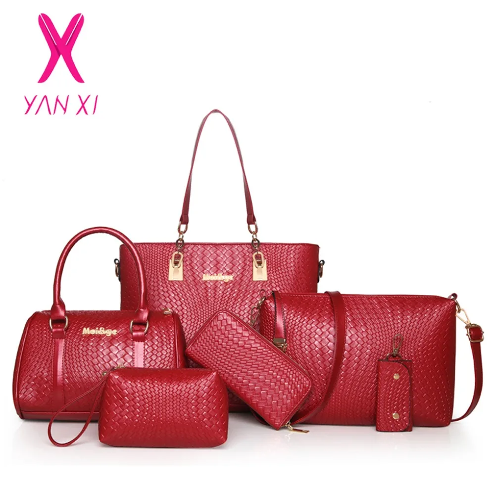 

Women crocodile Bag Top-Handle Bags Female Famous Brand 2018 Women Messenger Bags Handbag Set PU Leather Composite