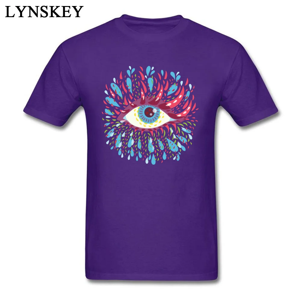 T Shirt Design Short Sleeve Brand Crewneck 100% Cotton Tops Tees Design Summer Blue Psychedelic Eye Tee Shirts for Male Blue Psychedelic Eye purple