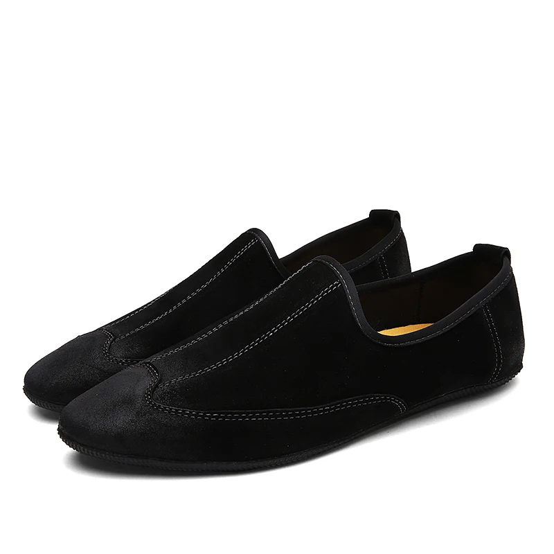 mens suede leather loafers shoes luxury brand italian male footwear shoes adult elegant slip on pointed toe oxford shoes for men (1)