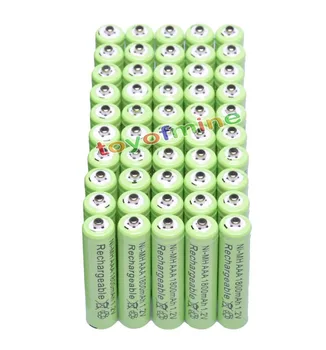 

50x AAA 1800mAh 3A 1.2 V Ni-MH Green Rechargeable Battery Cell for MP3 RC Toys