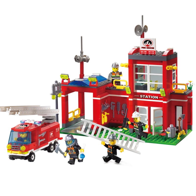 

Enlighten Models Building toy Compatible with E910 380pcs Fire Blocks Toys Hobbies For Children Model Building Kits
