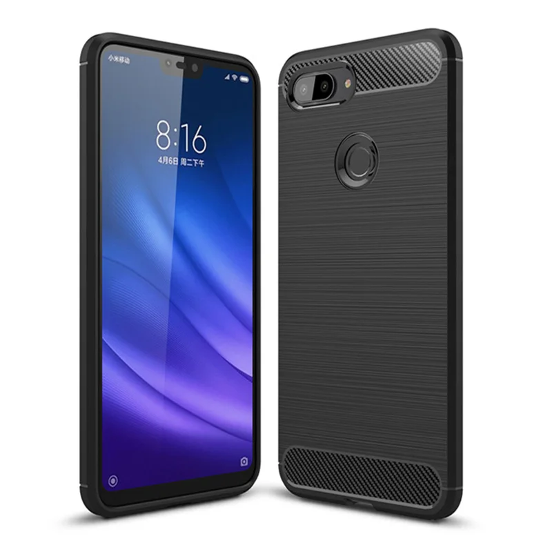 Для Xiao mi 8 Lite/8SE чехол Роскошный из углеродного волокна силиконовый матовый