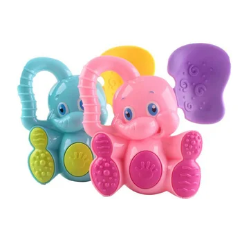 

New small elephant rattles 0-1 year old dental glue early childhood baby rattles toys