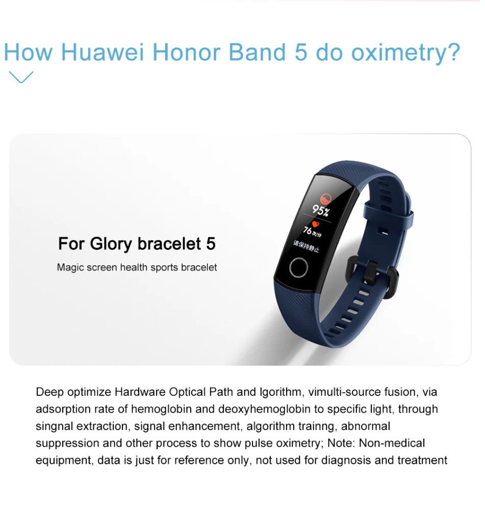 Бренд Honor band 5 датчик кислорода в крови AMOLED цветной экран водонепроницаемый Интеллектуальный спортивный браслет