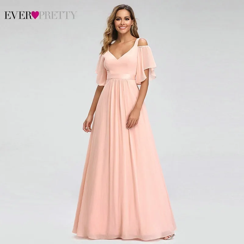 Ever Pretty Elegant Pink Evening Dresses Long A-Line Off The Shoulder V-Neck Sexy Formal Party Gowns EP07871PK Abendkleider 2019 Ever Pretty Elegant Pink Evening Dresses Long A-Line Off The Shoulder V-Neck Sexy Formal Party Gowns EP07871PK Abendkleider 2019
