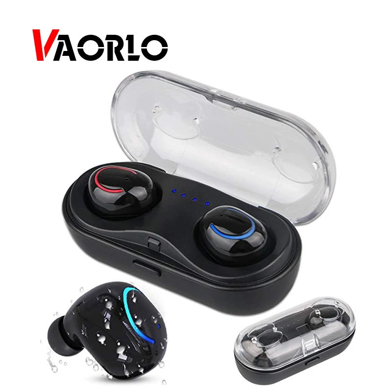 VAORLO двойной TWS беспроводной Bluetooth гарнитура стерео беспроводные наушники HiFi бас