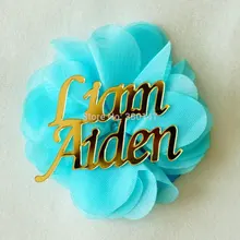 30 штук 5 см ширина пользовательское имя Свадебный декор акриловая наклейка для зеркала персонализированные Пригласительные открытки Прати подарок для гостей с цветами