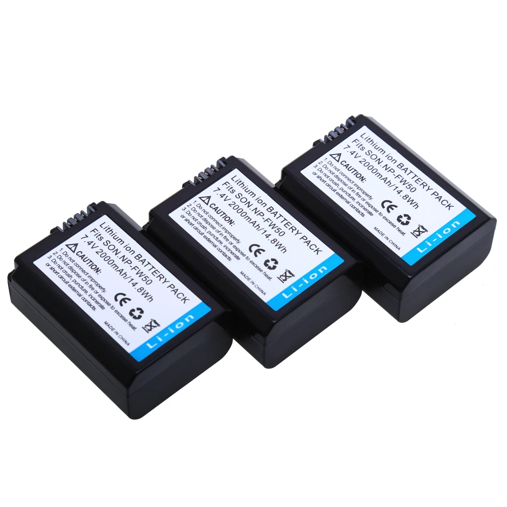 2000 мАч NP FW50 батарея AKKU для Sony NEX 7 5N 5R F3 Alpha a5000 a6000 3D a7II 7R|np fw50|np fw50 batteryfw50 battery |