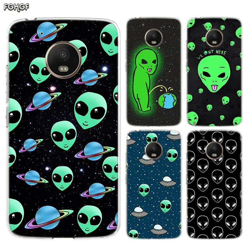 

Alien Smoking Weed dark Silicone Hull Shell Back Case For Motorola MOTO G7 G5 G5S G6 E4 E5 Plus G4 Play Riverdale Cover
