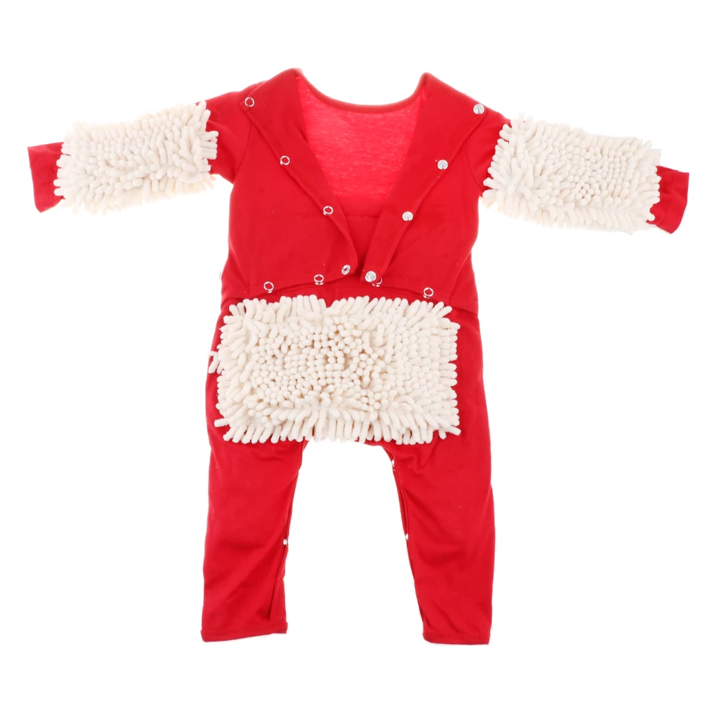 Baby Mop Romper For Newborn Boys Girls Clothes Long Sleeve Crawling Jumpsuit Infant Cleaning Mop Suit Costume Bodysuit
