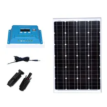 Solar Energy Kit Panel Solar 12v 60W PWM Solar Charge Controller 10A 12V/24V MC4 Connector PV Cable LED Camp Light Caravan Camp Solar Energy Kit Panel Solar 12v 60W PWM Solar Charge Controller 10A 12V/24V MC4 Connector PV Cable LED Camp Light Caravan Camp